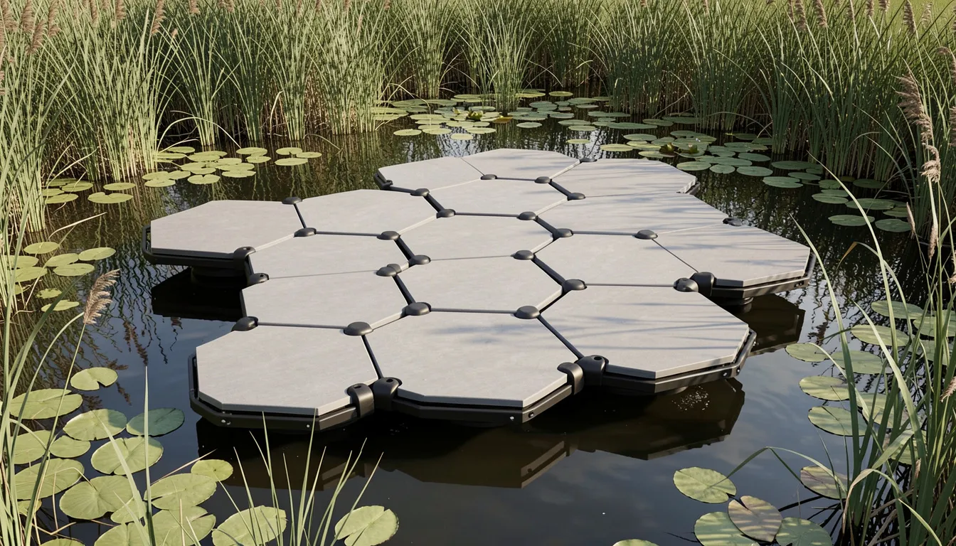 Floating deck installation example